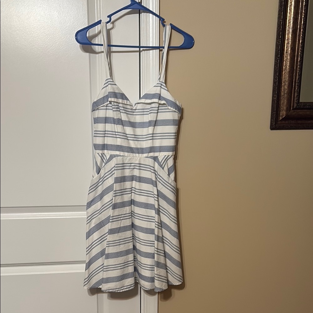 Francesca's Collections Blue and White Striped Dress